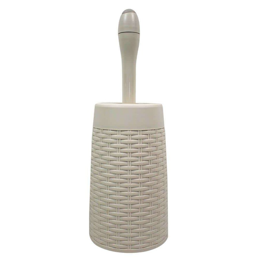 Bathroom Decor * | Modern Homes 2-Piece Round Magic Toilet Brush With Holder In Ivory