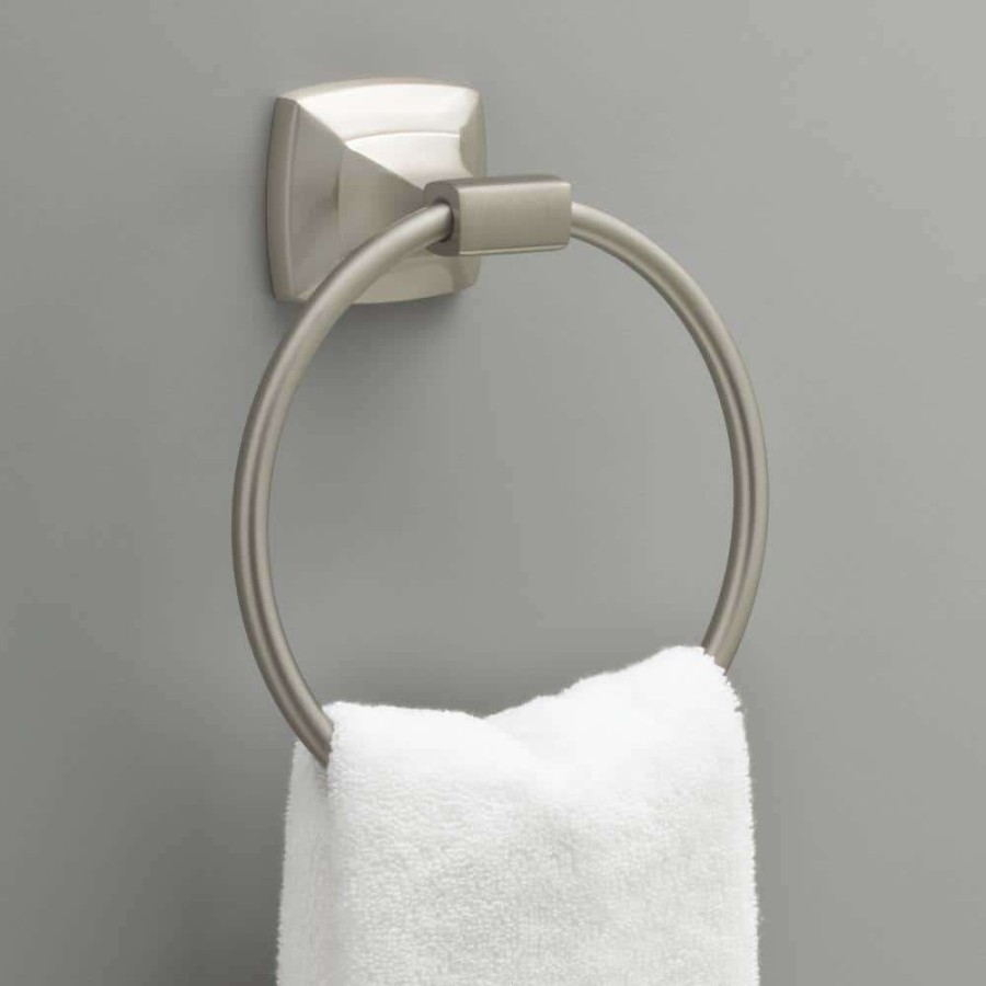 Bathroom Hardware * | Delta Portwood 3-Piece Bath Hardware Set With 24 In. Towel Bar Toilet Paper Holder And Towel Ring In Brushed Nickel