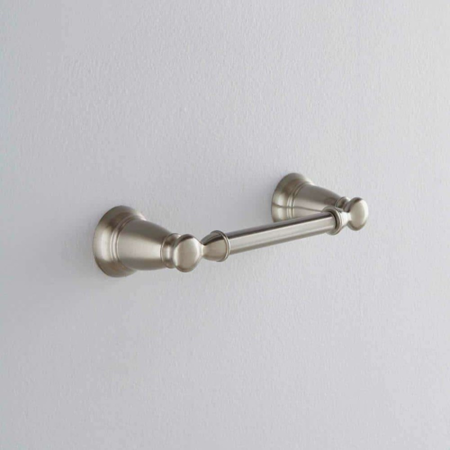 Bathroom Hardware * | Moen Banbury Pivoting Double Post Toilet Paper Holder In Spot Resist Brushed Nickel