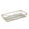 Bathroom Organizers * | Home Details Geometric Design Mirror Vanity Tray In Gold