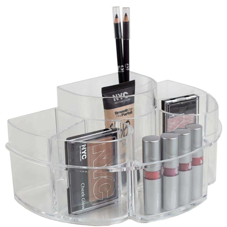 Bathroom Organizers * | Unbranded Half Moon Shatter-Resistant Plastic Cosmetic Organizer In Clear