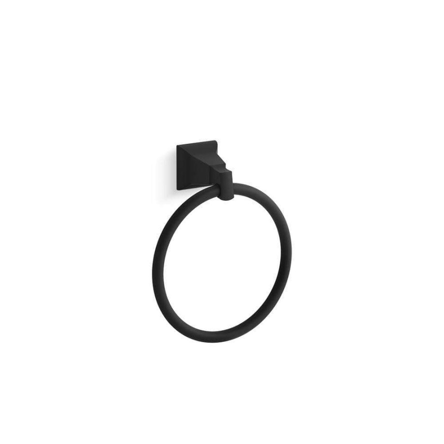 Bathroom Hardware * | Kohler Kallan Towel Ring In Matte Black