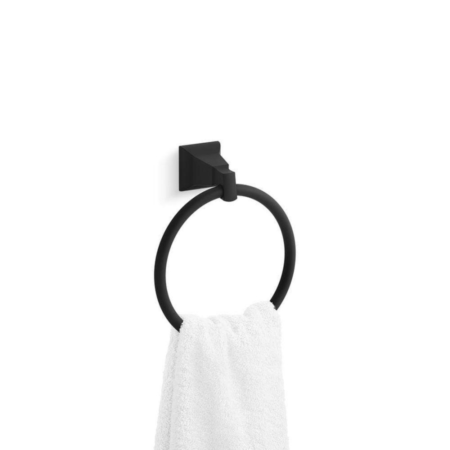 Bathroom Hardware * | Kohler Kallan Towel Ring In Matte Black