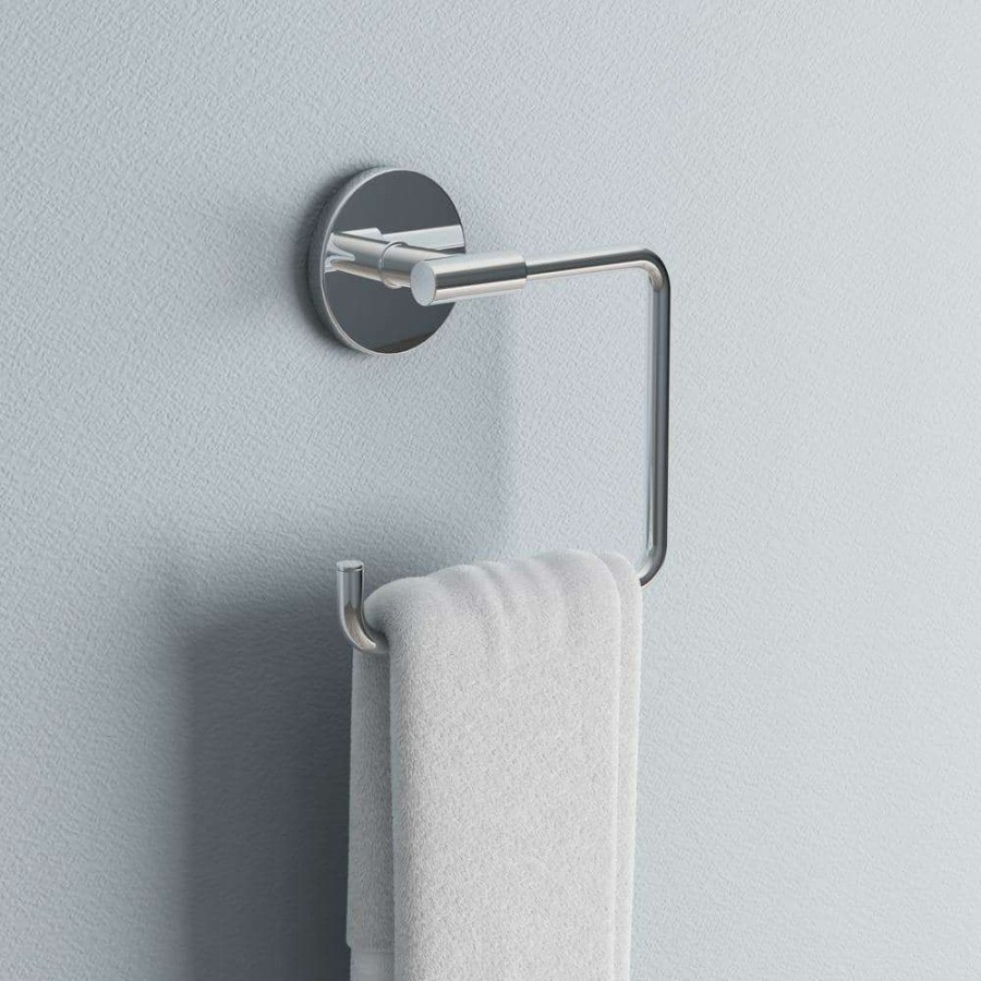 Bathroom Hardware * | Delta Lyndall Towel Ring In Chrome