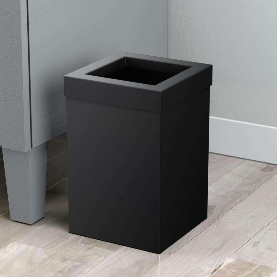 Bathroom Decor * | Gatco Modern Waste Can Square In Matte Black