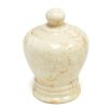 Bathroom Organizers * | Creative Home Natural Champagne Marble Aladdin Collection Cotton Ball Holder, Swab Q-Tip Holder, Bathroom Storage Jar Canister