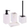 Bathroom Decor * | Unbranded Stone 4-Pieces Bath Accessory Set With Soap Pump, Tumbler, Soap Dish And Toilet Brush Holder In Polyresin White