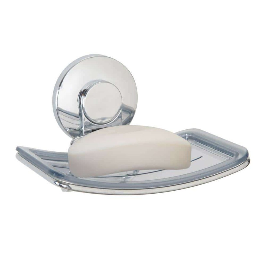 Bathroom Decor * | Bath Bliss Gel Suction Soap Dish In Chrome