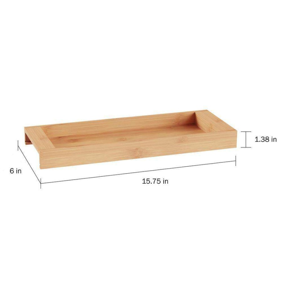 Bathroom Organizers * | Lavish Home Bamboo Bathroom Vanity Tray