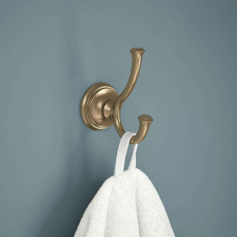 Bathroom Hardware * | Delta Cassidy Double Towel Hook In Champagne Bronze