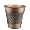 Bathroom Decor * | Monarch Abode Handcrafted Crest And Wave Embossed Metal Wastebasket (Antique Copper Finish)