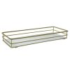 Bathroom Organizers * | Elle Decor Rectangular Mirrored Bottom Vanity Tray In Satin Gold