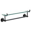 Bathroom Hardware * | Delta Porter 18 In. Towel Bar With Glass Shelf In Oil Rubbed Bronze