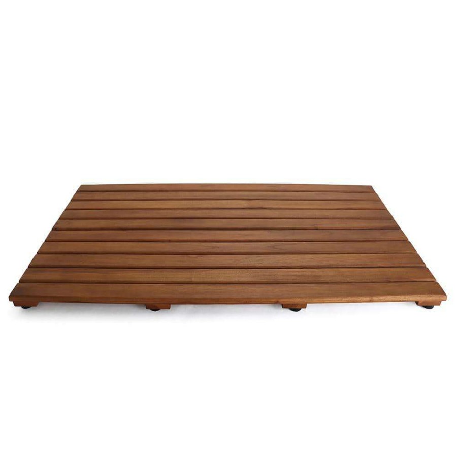 Bathtub Accessories * | Federal Brace Natural Wood 19.75 In. X 35.5 In. Lap Teak Shower Floor Insert