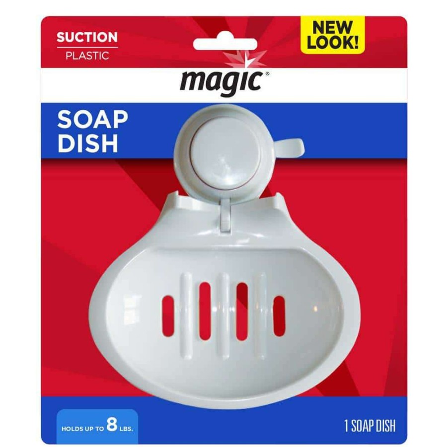 Bathroom Decor * | Magic Suction Soap Tray In White