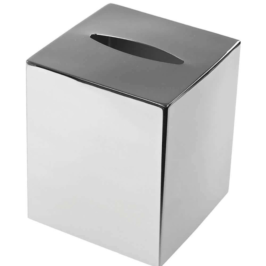 Bathroom Decor * | Nameeks Nemesia Tissue Box Cover In Chrome