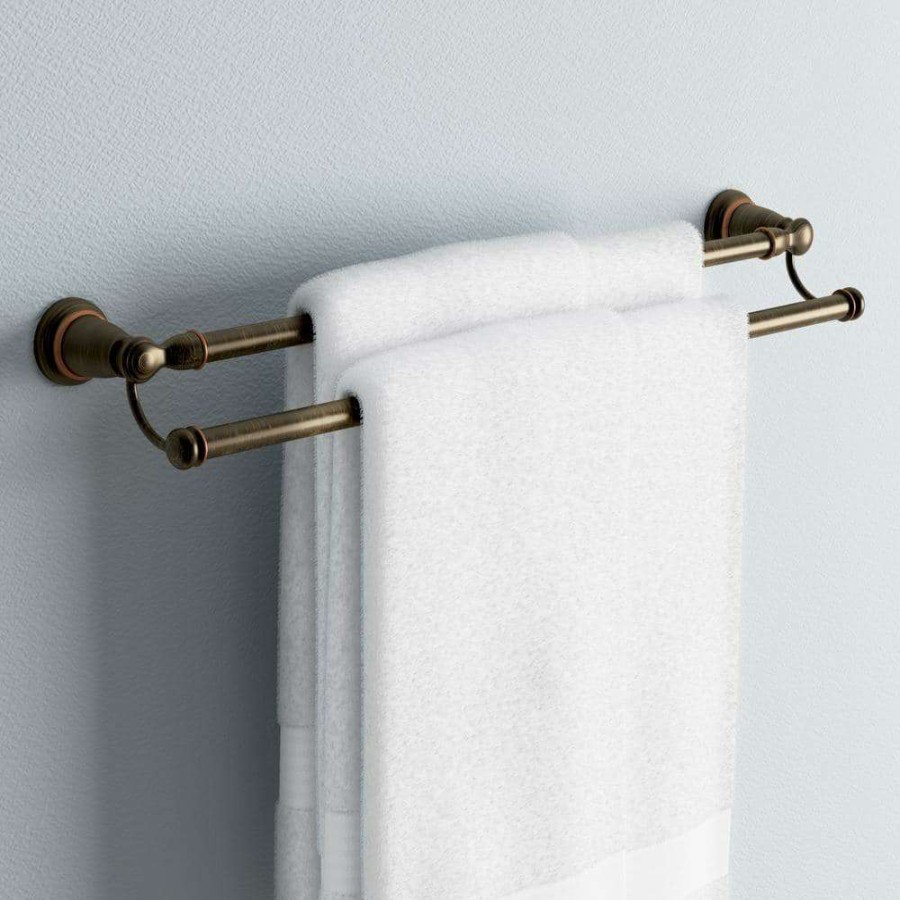 Bathroom Hardware * | Moen Banbury 24 In. Double Towel Bar In Mediterranean Bronze