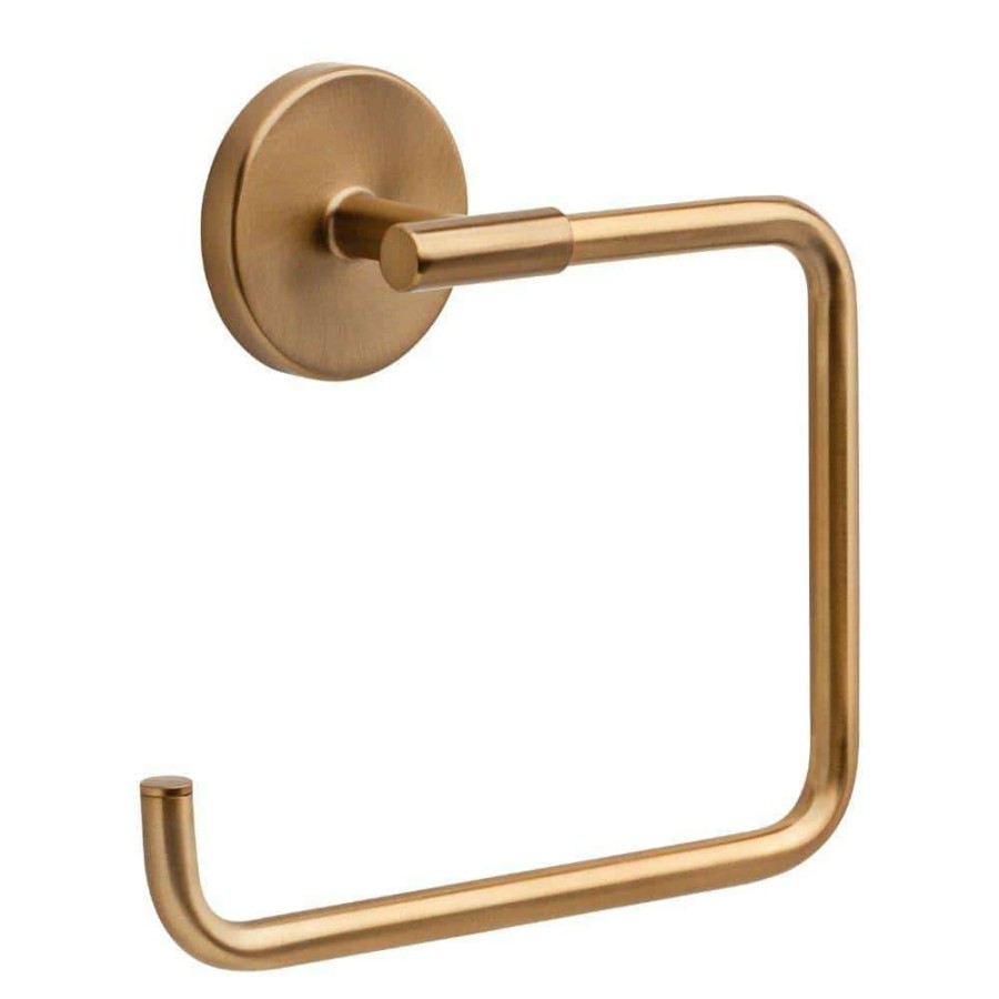 Bathroom Hardware * | Delta Trinsic Open Towel Ring In Champagne Bronze