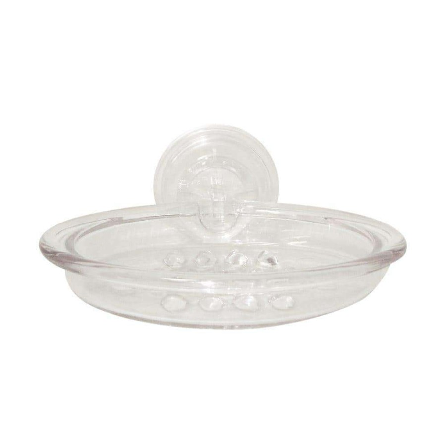 Bathroom Decor * | Interdesign Powerlock Suction Soap Dish In Clear