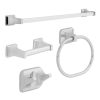 Bathroom Hardware * | Franklin Brass Futura 4-Piece Bath Hardware Set In Chrome With Towel Ring Toilet Paper Holder Towel Hook And 24 In. Towel Bar