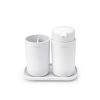 Bathroom Decor * | Brabantia Renew 3-Piece Bathroom Accessory Set With Soap Pump, Toothbrush Holder And Tray In White