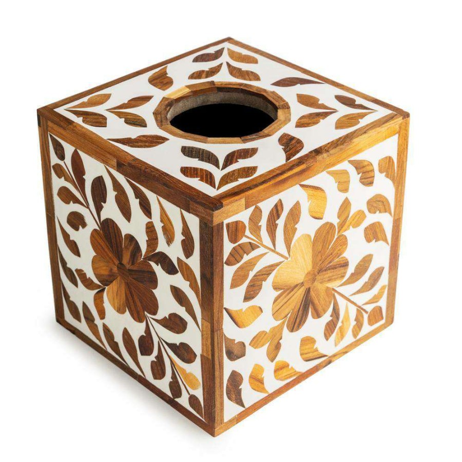 Bathroom Decor * | Gauri Kohli Jodhpur Wood Inlay Tissue Box Cover