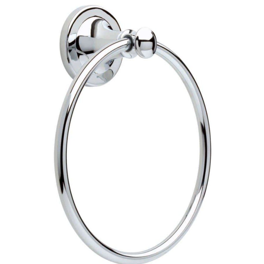 Bathroom Hardware * | Delta Silverton Towel Ring In Chrome