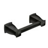 Bathroom Hardware * | Moen Hensley Pivoting Double Post Toilet Paper Holder With Press And Mark In Matte Black