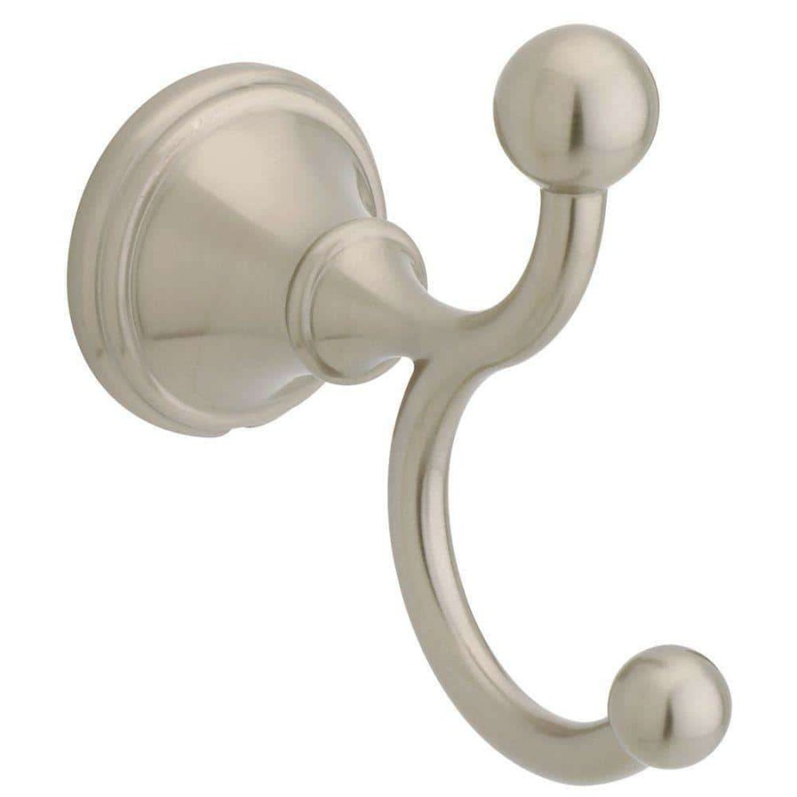 Bathroom Hardware * | Delta Crestfield Double Towel Hook In Brushed Nickel