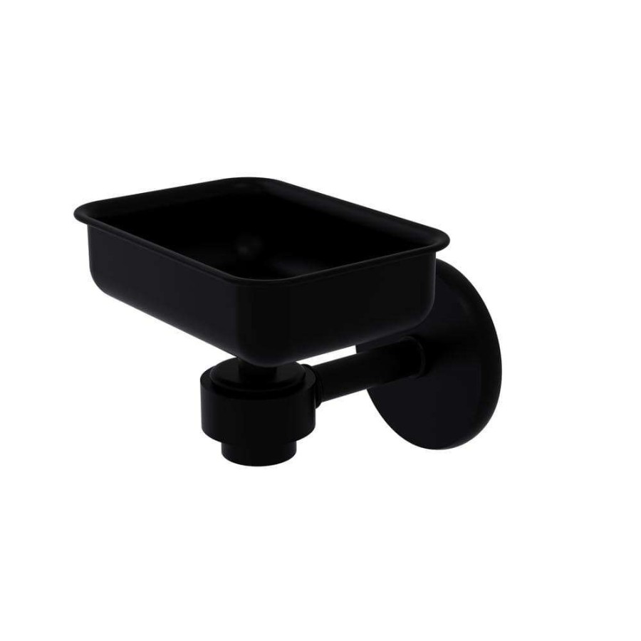 Bathroom Decor * | Allied Brass Satellite Orbit One Wall Mounted Soap Dish In Matte Black