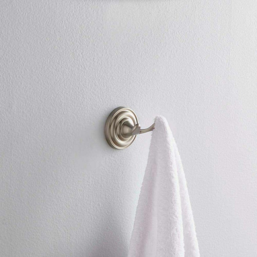 Bathroom Hardware * | Delta Greenwich Double Towel Hook In Spotshield Brushed Nickel