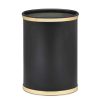 Bathroom Decor * | Kraftware Sophisticates 13 Qt. Black With Polished Brass Oval Waste Basket