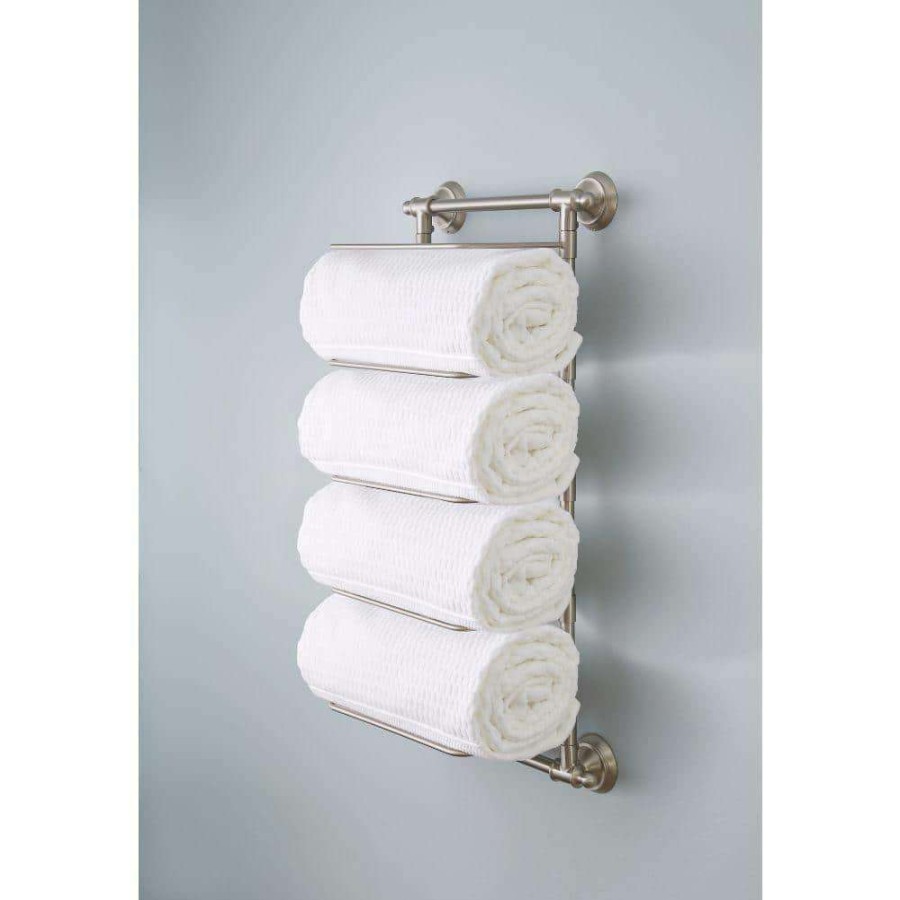 Bathroom Hardware * | Delta 5-Bar Wall-Mounted Towel Rack In Spotshield Brushed Nickel