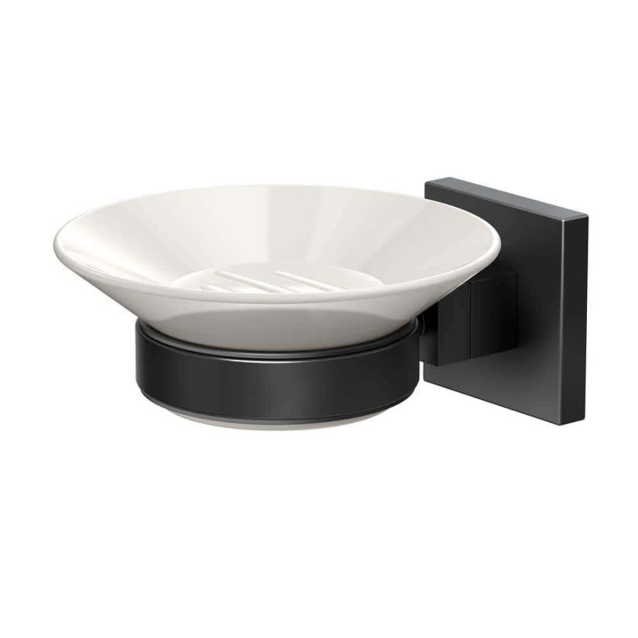 Bathroom Decor * | Gatco Elevate Soap Dish Holder In Matte Black