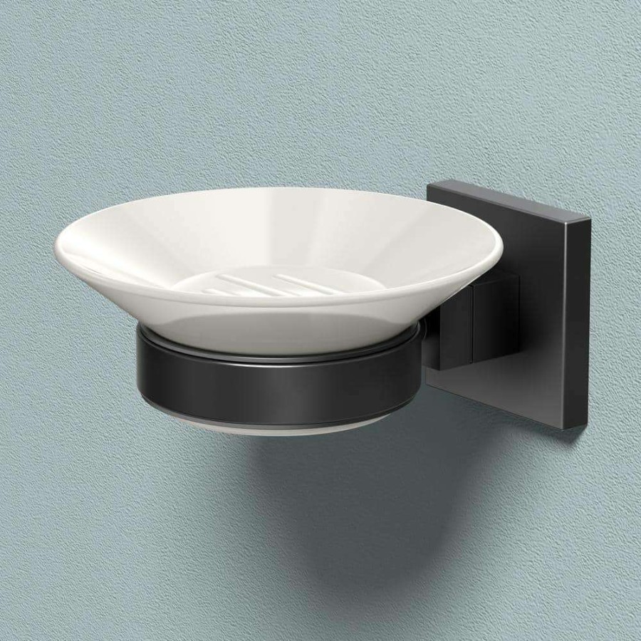 Bathroom Decor * | Gatco Elevate Soap Dish Holder In Matte Black