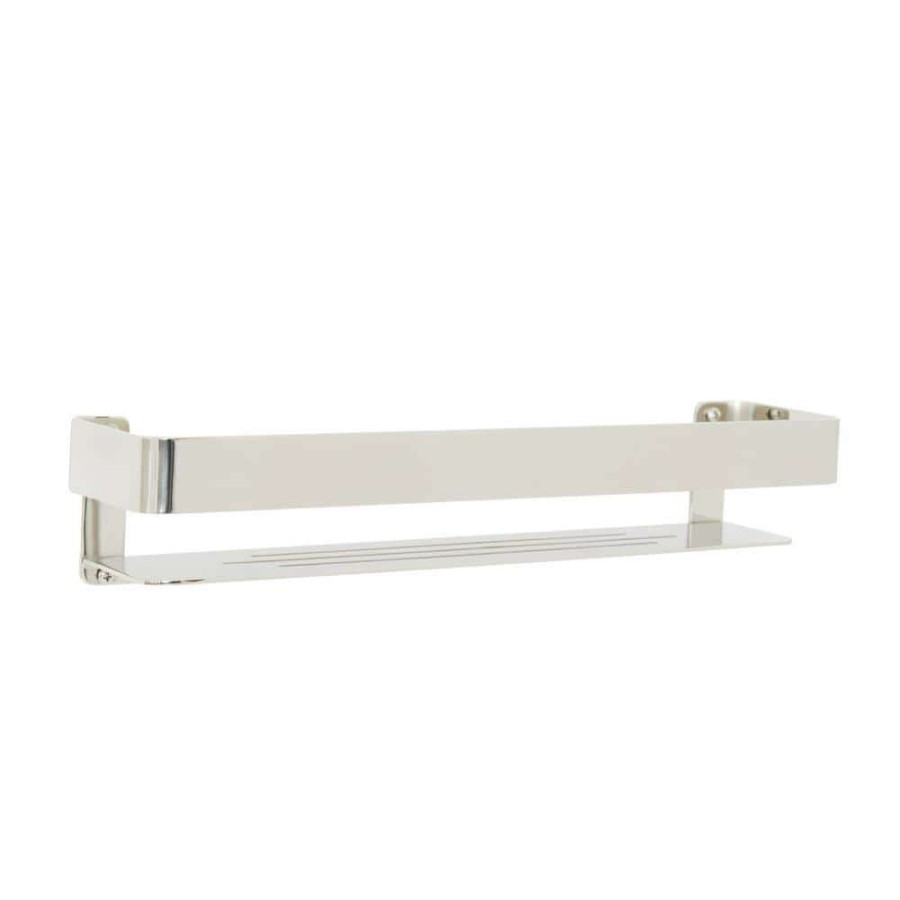 Bathtub Accessories * | Seachrome 18 In. X 4 In. Rectangular Shower Shelf With Rail In Satin