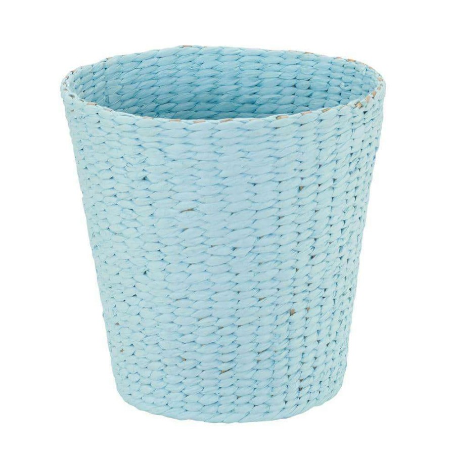 Bathroom Decor * | Household Essentials Wicker Waste Basket In Blue Hyacinth