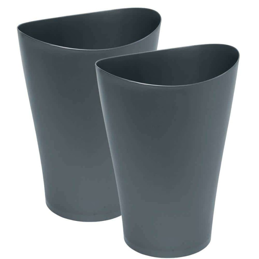 Bathroom Decor * | Rubbermaid Spa Works 9 Qt. Plastic Waste Basket In Metallic Blue (2-Pack)