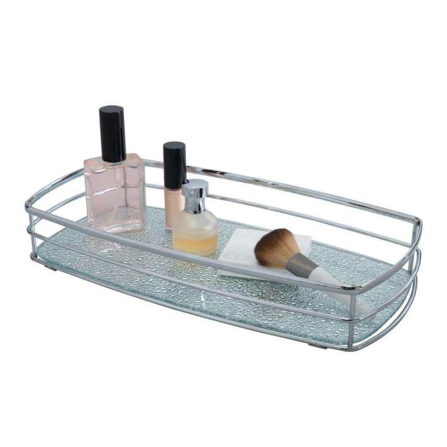 Bathroom Organizers * | Elle Decor Hammered Mirror Vanity Tray In Chrome