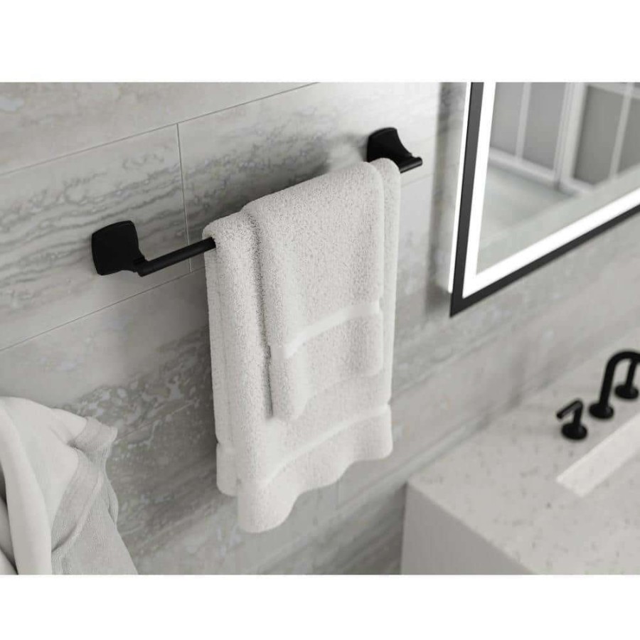 Bathroom Hardware * | Pfister Bellance 18 In. Wall-Mount Towel Bar In Matte Black